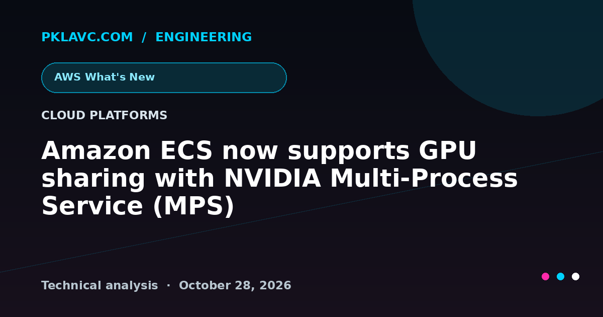 Amazon ECS now supports GPU sharing with NVIDIA Multi-Process Service (MPS)