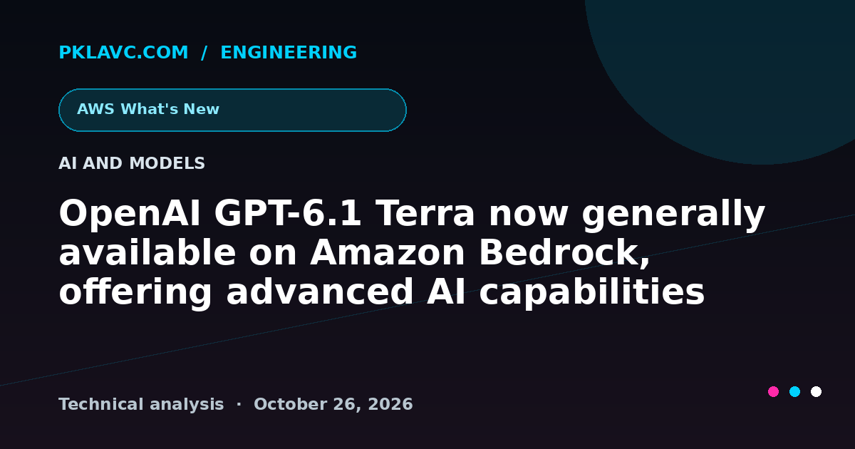 OpenAI GPT-6.1 Terra now generally available on Amazon Bedrock, offering advanced AI capabilities